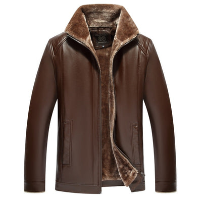 Chaqueta de Cuero para Hombre con Forro de Pelaje - Image 9