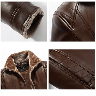 Chaqueta de Cuero para Hombre con Forro de Pelaje - Image 10
