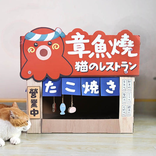 Rascador Gato Estilo Japonés Forma Pulpo con Casa - Image 10