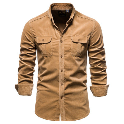 Camisa Azul de Manga Larga para Hombre - Estilo Universitario - Image 15