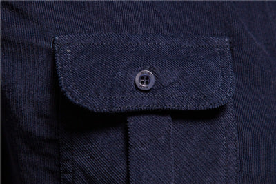 Camisa Azul de Manga Larga para Hombre - Estilo Universitario - Image 17