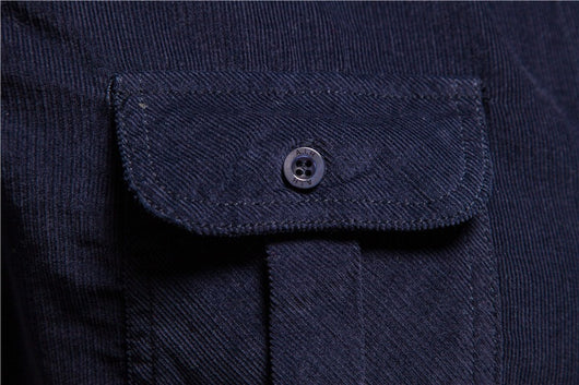 Camisa Azul de Manga Larga para Hombre - Estilo Universitario - Image 17
