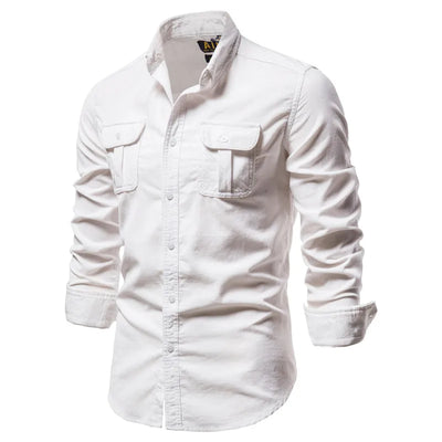 Camisa Azul de Manga Larga para Hombre - Estilo Universitario - Image 22