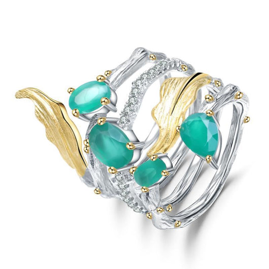 Anillo de Cristal Piedras Preciosas Multicolor en Plata 925 - Image 10