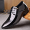 Zapatos de Cuero Charol Negro para Trajes de Negocios