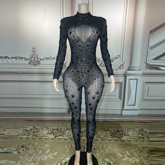 Jumpsuit de Fiesta con Detalles Brillantes y Cortes Estratégicos - Image 18