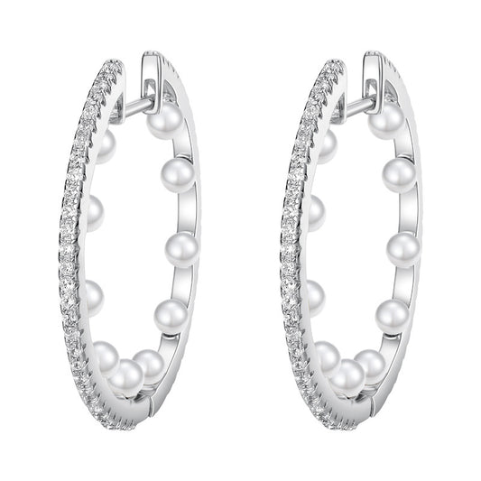 Aretes de Perla Redonda Personalizados en Plata 925