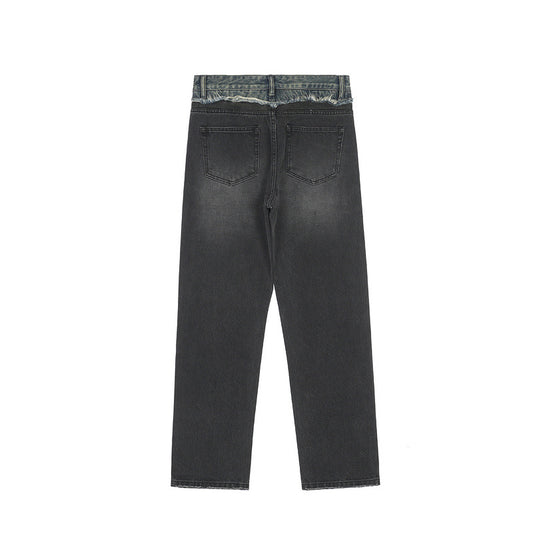 Jeans Rectos Sueltos Casual con Costuras Desgastadas - Image 2