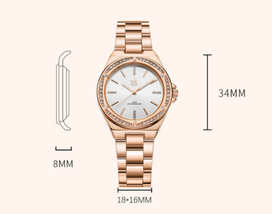 Reloj de Cuarzo para Mujer con Cristales de Circón - Diseño Minimalista - Image 7