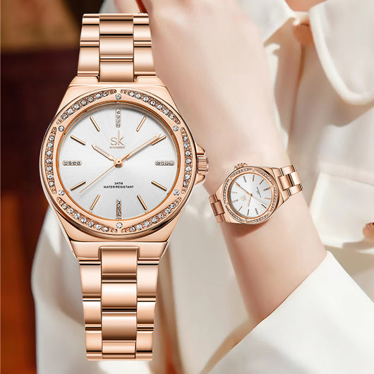 Reloj de Cuarzo para Mujer con Cristales de Circón - Diseño Minimalista - Image 12