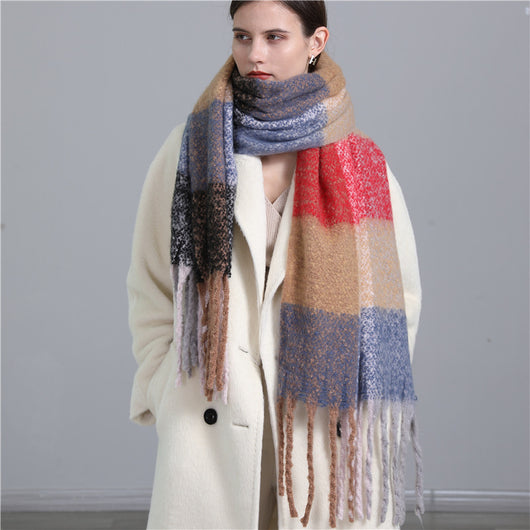 Bufanda Chal de Cachemira Gruesa a Cuadros para Invierno - Image 15