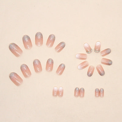 Uñas Postizas Degradado Brillante con Diamantes - Image 16