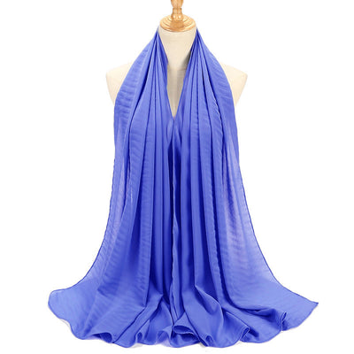 Pañuelo Chifón Plisado Transpirable para Mujer - Diseño Monocromo Elegante - Image 28