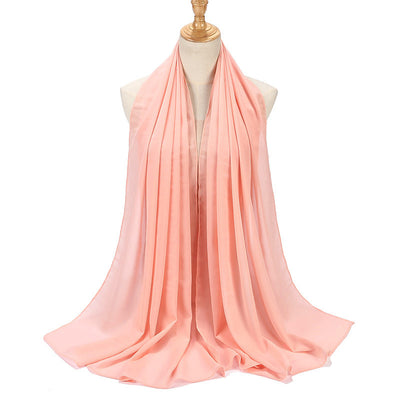 Pañuelo Chifón Plisado Transpirable para Mujer - Diseño Monocromo Elegante - Image 29