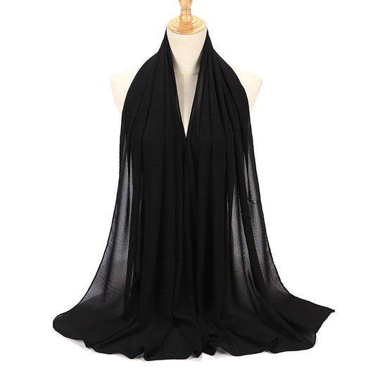 Pañuelo Chifón Plisado Transpirable para Mujer - Diseño Monocromo Elegante - Image 31