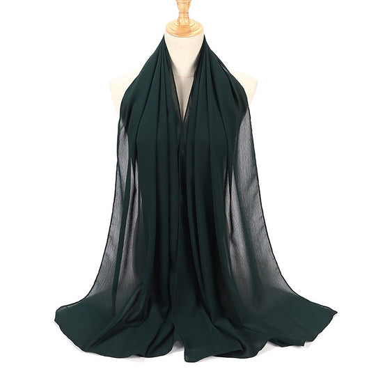 Pañuelo Chifón Plisado Transpirable para Mujer - Diseño Monocromo Elegante - Image 32