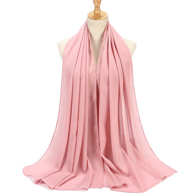 Pañuelo Chifón Plisado Transpirable para Mujer - Diseño Monocromo Elegante - Image 34