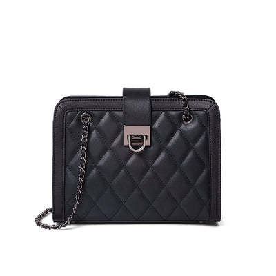 Bolso Bandolera Cuadrado Pequeño de Cuero Genuino con Cadena - Image 17