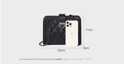 Bolso Bandolera Cuadrado Pequeño de Cuero Genuino con Cadena - Image 20