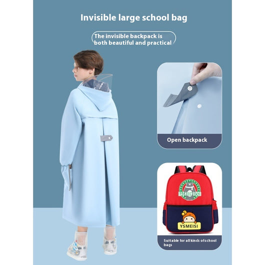 Poncho Impermeable Escolar para Niños y Niñas - Protección Total con Mochila Integrada - Image 3