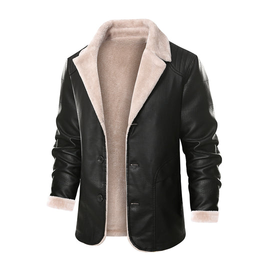 Abrigo de Cuero con Forro Polar Grueso - Chaqueta Cálida Premium - Image 12