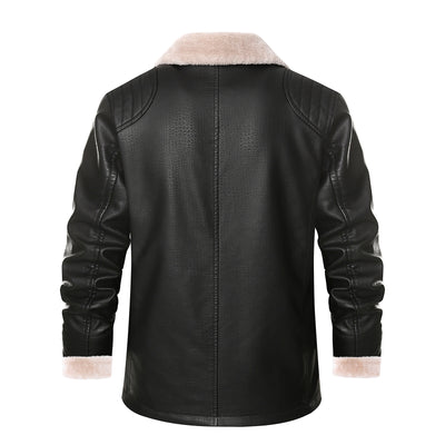 Abrigo de Cuero con Forro Polar Grueso - Chaqueta Cálida Premium - Image 13