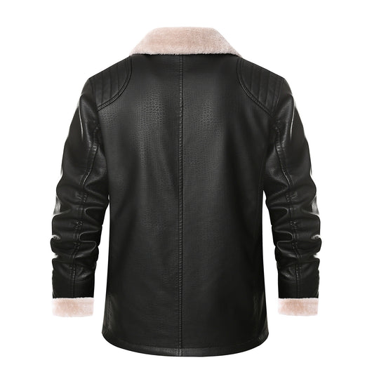 Abrigo de Cuero con Forro Polar Grueso - Chaqueta Cálida Premium - Image 13
