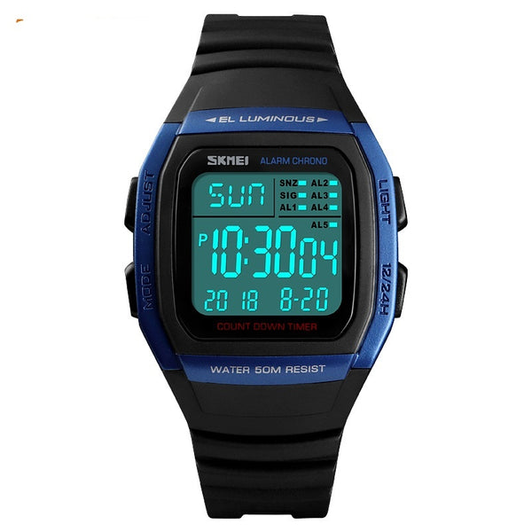 Reloj Deportivo Digital Cuadrado Doble Hora Multifuncional
