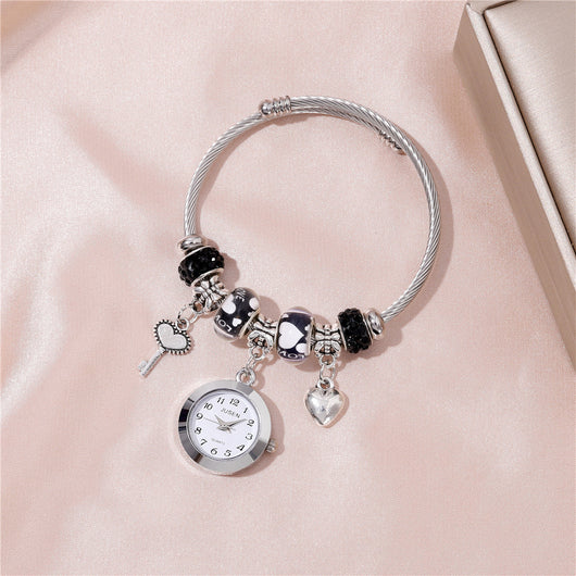 Reloj Pulsera Mujer con Colgante Corazón y Llave - Cuarzo - Image 16