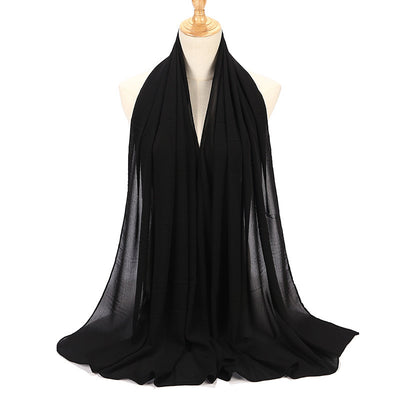 Pañuelo Chifón Plisado Transpirable para Mujer - Diseño Monocromo Elegante - Image 44