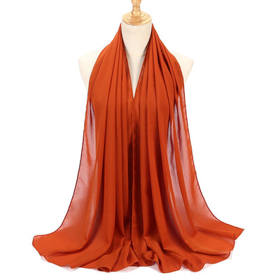 Pañuelo Chifón Plisado Transpirable para Mujer - Diseño Monocromo Elegante - Image 46