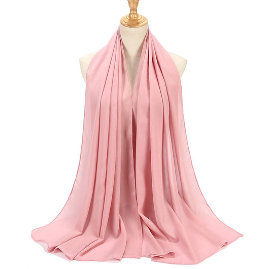 Pañuelo Chifón Plisado Transpirable para Mujer - Diseño Monocromo Elegante - Image 47