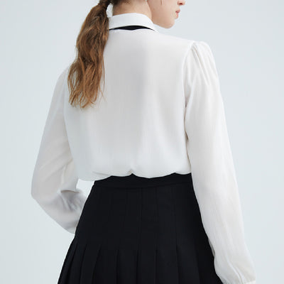 Blusa Blanca de Encaje con Cordones y Manga Larga para Mujer - Image 9