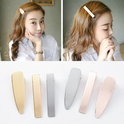 Clips Retro Pato Mate Metal Cepillado para Cabello y Flequillo