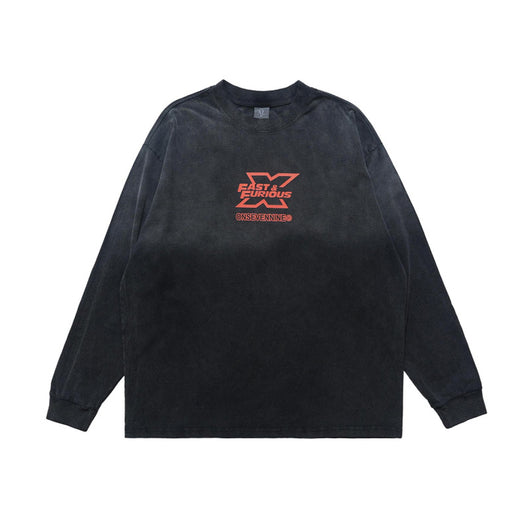 Camiseta Estampada Motociclista Manga Larga Teñida al Lavado - Image 8