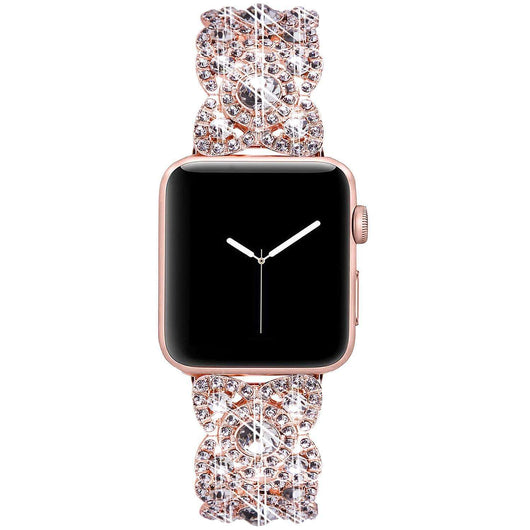 Correa de Reloj Metal Flor de Cuatro Pétalos con Diamantes - Image 11