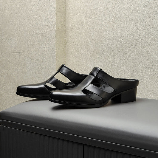 Pantuflas de Cuero Auténtico para Hombre - Diseño Elegante Cerrado - Image 11