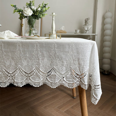Mantel de Encaje Floral Fénix Blanco Estilo Francés - Image 21