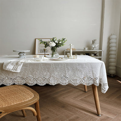 Mantel de Encaje Floral Fénix Blanco Estilo Francés - Image 22