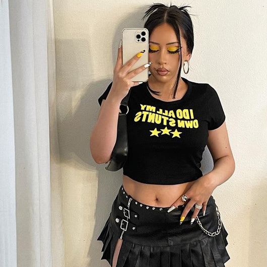 Crop Top Estampado Letras - Estilo Europeo y Estadounidense - Image 17