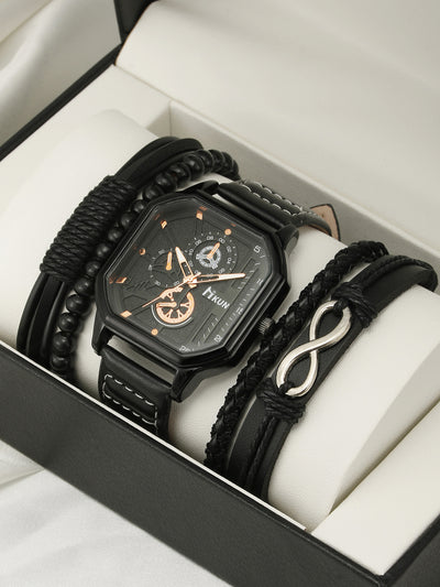 Reloj Casual para Hombre con Doble Capa y Esfera Cuadrada - Image 13