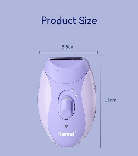 Light purple and pink Kemei electric shaver with a shaving head and a power switch with speed settings. - Image 13