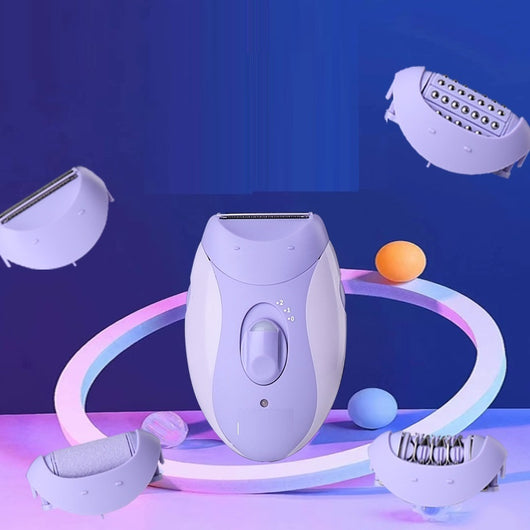 Light purple and pink Kemei electric shaver with a shaving head and a power switch with speed settings. - Image 17