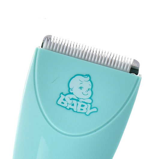 Green baby hair clipper set with three white guide combs, USB charging cable, cleaning brush, and oil bottle. - Image 6