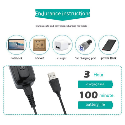 Professional VGR V-653 electric hair clipper set with four guide combs, charging dock, USB cable, cleaning brush, and oil. - Image 15