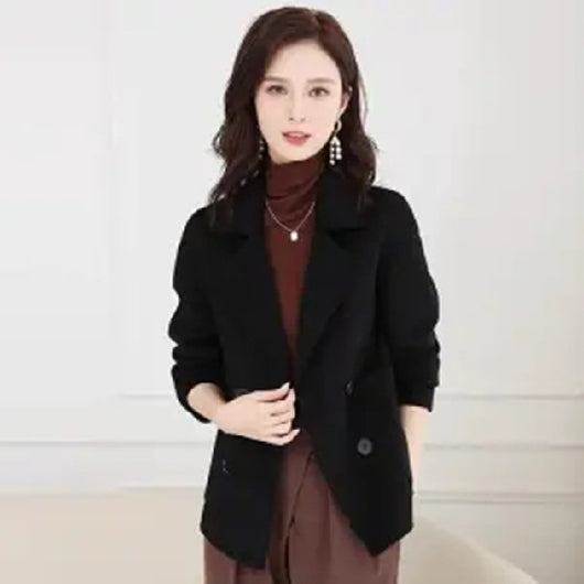 Abrigo de Lana Grueso Casual Corto - Estilo Mamá Versátil - Image 5