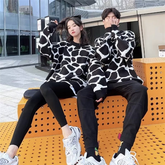 Suéter Térmico de Pareja Estampado Zebra - Abrigo Casual Holgado Invierno - Image 8