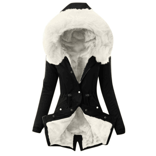 Abrigo de Algodón Cálido con Cuello de Piel y Cordón Ajustable - Image 18