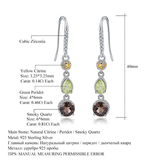 Aretes de Piedras Preciosas Naturales Elegantes en Plata S925 - Image 9
