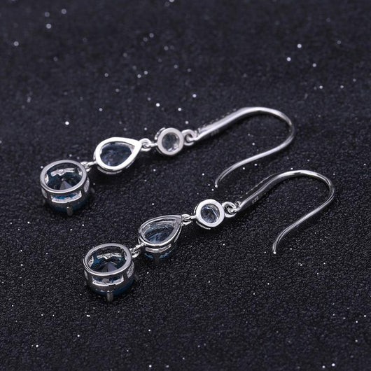 Aretes de Piedras Preciosas Naturales Elegantes en Plata S925 - Image 10